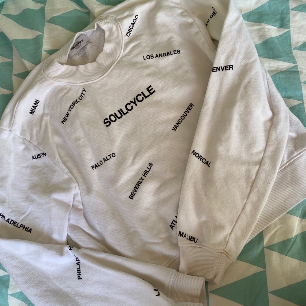 Soulcycle city white sweatshirt M